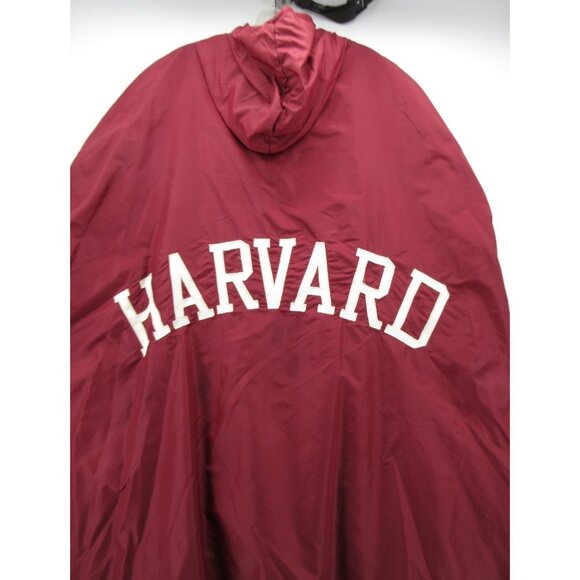 VINTAGE Harvard University Team Jacket XL Football Rain Cape Poncho Sideline - Picture 6 of 9